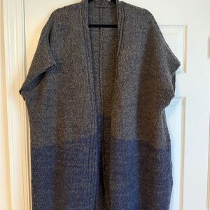 Grizas Cozy Gray and Purple Sweater Cardigan